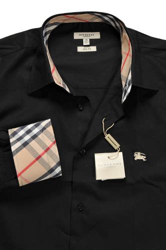 burberry shirt black free shipping|black Burberry button up shirt.